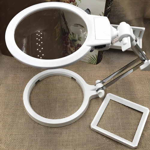 DUŻA LUPA NUMIZMATYCZNA SZKŁO POWIĘKSZAJĄCE SKŁADANA 2X130mm +6X26mm +2xLED