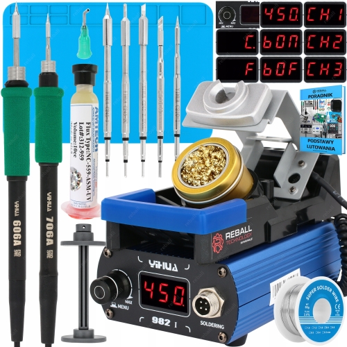 ZESTAW STACJA LUTOWNICZA YIHUA 982-I 120W 2 KOLBY GROTY C245 C210 450C XLv1