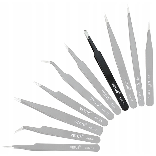 PĘSETA PRECYZYJNA PINCETA METALOWA PENSETA PROSTA DO BRWI RZĘS VETUS ESD-13