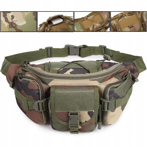 NERKA SASZETKA BIODRÓWKA NA DOKUMENTY TELEFON NARZĘDZIA - 5X KIESZEŃ MORO