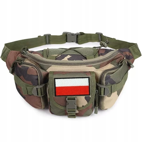 NERKA SASZETKA BIODRÓWKA NA DOKUMENTY TELEFON NARZĘDZIA - 5X KIESZEŃ MORO