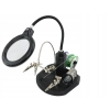TRZECIA RĘKA UCHWYT PCB LUPA PODŚWIETLENIE LED TE-802+ TOPNIK CZYŚCIK GĄBKA