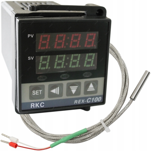 STEROWNIK TEMPERATURY PID REX C100M*AN WBUD. PRZEKAŹNIK +CZUJNIK PT100 5X25