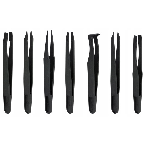 ZESTAW PĘSET ANTYSTATYCZNA ESD KOMPOZYTOWYCH SERWIS KOSMETYKA ZESTAW- 7SZT.