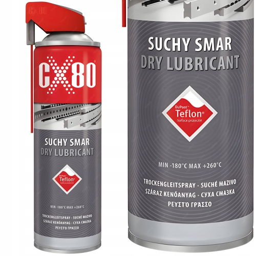 SUCHY SMAR TEFLONOWY DUO SPRAY CX80 500ML TEFLON APLIKATOR SUCHE SMAROWANIE