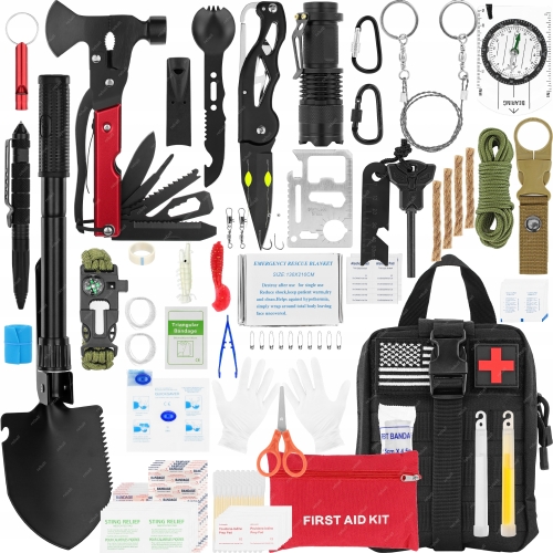 XXXL WOJSKOWY SURVIVALOWY ZESTAW PRZEŻYCIA PRZETRWANIA KIT NARZĘDZI RT0287