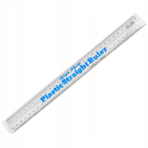 LINIJKA PLASTIKOWA DWUSTRONNA 30cm 12cali NIEZBĘDNE NARZĘDZIE POMIAROWE
