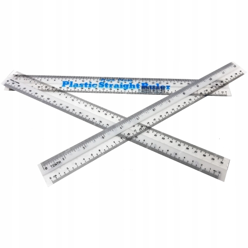 LINIJKA PLASTIKOWA DWUSTRONNA 30cm 12cali NIEZBĘDNE NARZĘDZIE POMIAROWE