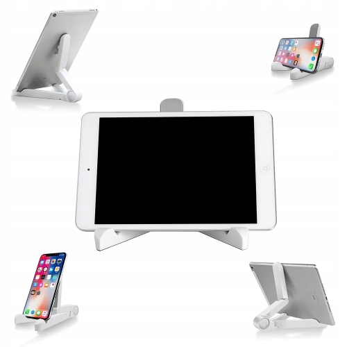 UCHWYT NA TELEFON STOJAK PODSTAWKA POD TABLET - UCHWYT GSM DO 10" BIAŁY