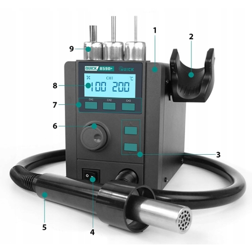 STACJA LUTOWNICZA BGA SMD SPAWARKA DO PLASTIKU SPOIW HOT AIR QUICK 859D+