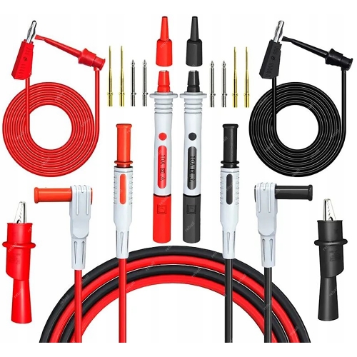 PRZEWODY POMIAROWE KABLE DO MIERNIKA CLEQEE P1308B 18w1 KROKODYLKI SONDY