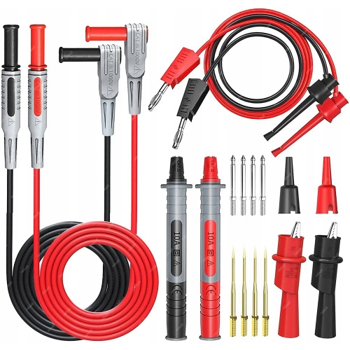 PRZEWODY POMIAROWE KABLE DO MIERNIKA CLEQEE P1308B 18w1 KROKODYLKI SONDY