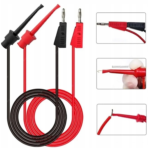 PRZEWODY POMIAROWE KABLE DO MIERNIKA CLEQEE P1308B 18w1 KROKODYLKI SONDY