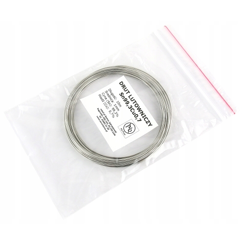 CYNA BEZOŁOWIOWA Sn99,3Cu0,7 ALUMINIUM MIEDŹ 10m