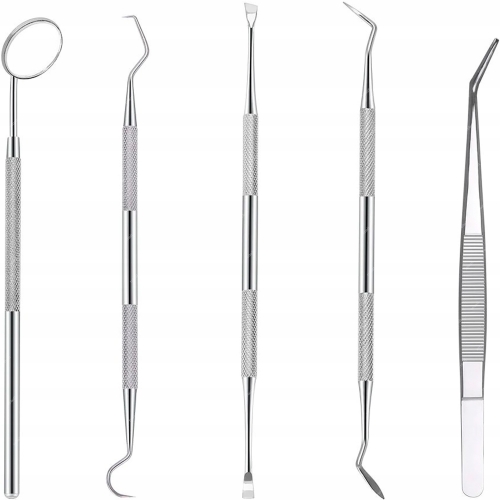 ZESTAW NARZĘDZI DO ELEKTRONIKI 5w1 RT0224 PĘSETA LUSTERKO STOMATOLOGICZNE