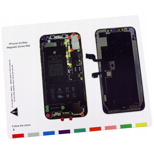 MATA MAGNETYCZNA NA ŚRUBKI Z TAPETĄ IPHONE XS MAX - ORGANIZER SERWISOWY