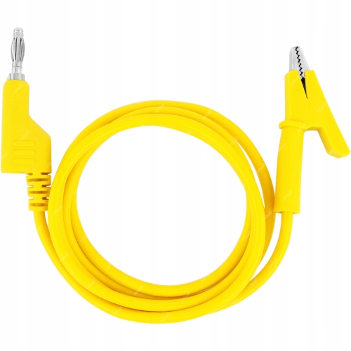 DO MIERNIKA KABEL PRZEWÓD SILIKONOWY POMIAROWY KROKODYLEK BANAN 3,7mm ZÓŁTY