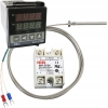 REGULATOR TEMPERATURY STEROWNIK REX C100 230V+ PRZEKAŹNIK 25A +CZUJNIK 5X50