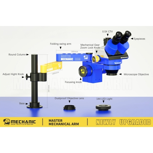 UNIWERSALNY STOJAN WIESZAK UCHWYT DO MIKROSKOPU STOŁU BLATU MECHANIC ARM M3