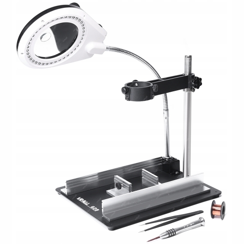 UCHWYT DO KOLBY STACJI HOT AIR STOLIK BGA SMD TRZECIA RĘKA LUPA 8X LED 40X