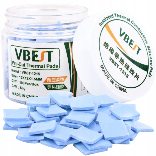 TERMOPAD TERMOPADY TERMOPRZEWODZĄCE CIĘTE ZESTAW 100szt. 1,5mm VBST-1215