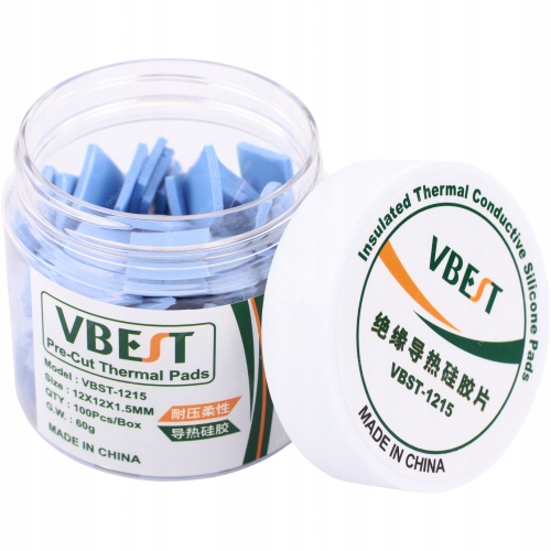 TERMOPAD TERMOPADY TERMOPRZEWODZĄCE CIĘTE ZESTAW 100szt. 1,5mm VBST-1215