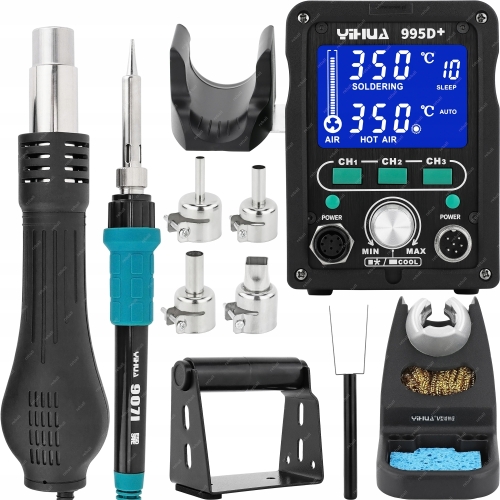 STACJA LUTOWNICZA HOT AIR LUTOWNICA PRECYZYJNA 900M KOLBOWA YIHUA 995D+ 2w1