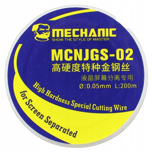 DRUT WOLFRAMOWY ŻYŁKA NAPRAWA SEPARACJA EKRANÓW LCD LOCA OCA 0,05mm 200m