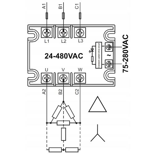 PRZEKAŹNIK PÓŁPRZEWODNIKOWY STYCZNIK PRZEMYSŁOWY HOYMK SSR 25A AC-AC 3FAZY