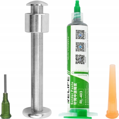 PASTA LUTOWNICZA RELIFE RL-403 10ml/35g POPYCHACZ TŁOK + 2x IGŁA DOZOWNICZA