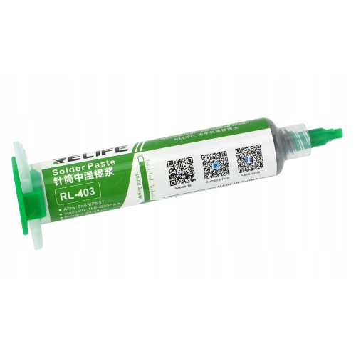 PASTA LUTOWNICZA RELIFE RL-403 10ml/35g POPYCHACZ TŁOK + 2x IGŁA DOZOWNICZA