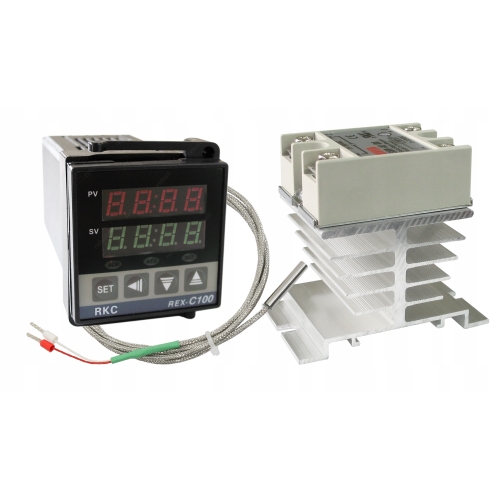 REGULATOR TEMPERATURY STEROWNIK REX-C100V CZUJNIK PT100 PRZEKAŹNIK SSR 40A