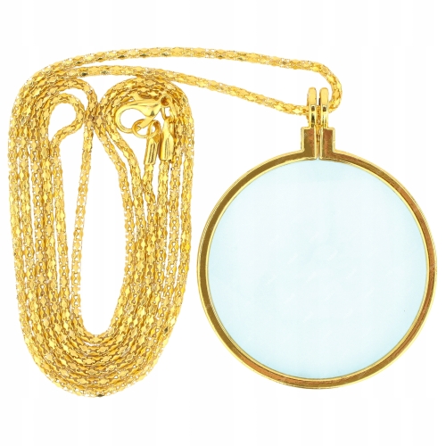 MINi LUPA JUBILERSKA SZKŁO POWIĘKSZAJĄCE 5x 42mm ZŁOTY WISIOREK RT0352