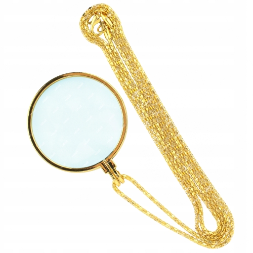 MINi LUPA JUBILERSKA SZKŁO POWIĘKSZAJĄCE 5x 42mm ZŁOTY WISIOREK RT0352