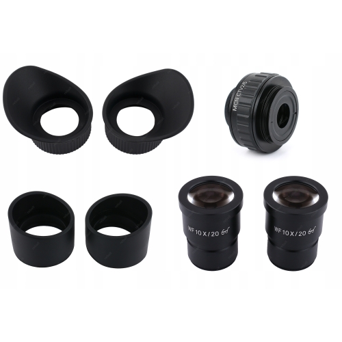 MIKROSKOP STEREOSKOPOWY TRINOKULAROWY MECHANIC MC75T-M1 7-90x + AKCESORIA