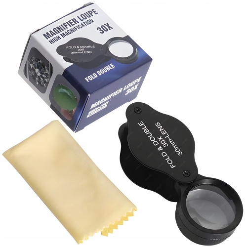 LUPA JUBILERSKA SZKŁO POWIĘKSZAJĄCE KIESZONKOWA SKŁADANA 30x30mm RT0360