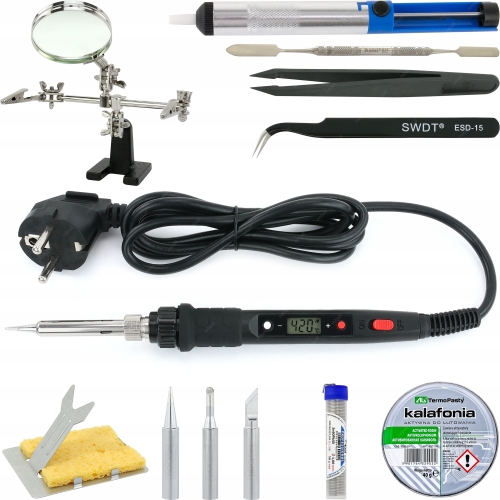 LUTOWNICA PRECYZYJNA KOLBOWA S801A 80W Z REGULACJĄ TEMP. + AKCESORIA V2.0