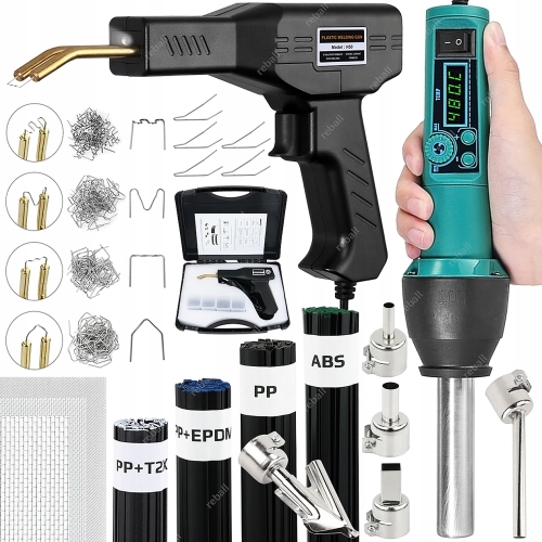 LUTOWNICA SPAWARKA HOT AIR 8858-I 700W + ZSZYWARKA PLASTIKU H50 + AKCESORIA