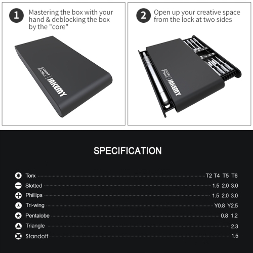 ZESTAW ŚRUBOKRĘTÓW PRECYZYJNYCH BITÓW TORX JAKEMY JM-8171 DO TELEFONÓW 16w1