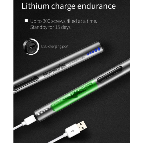 ELEKTRYCZNY ŚRUBOKRĘT BEZPRZEWODOWY WKRĘTAK ZPJ1802A CS02D USB + 20 BITÓW