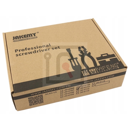 ZESTAW ŚRUBOKRĘTÓW PRECYZYJNYCH BITÓW TORX JAKEMY JM-6113 DO TELEFONÓW 73w1