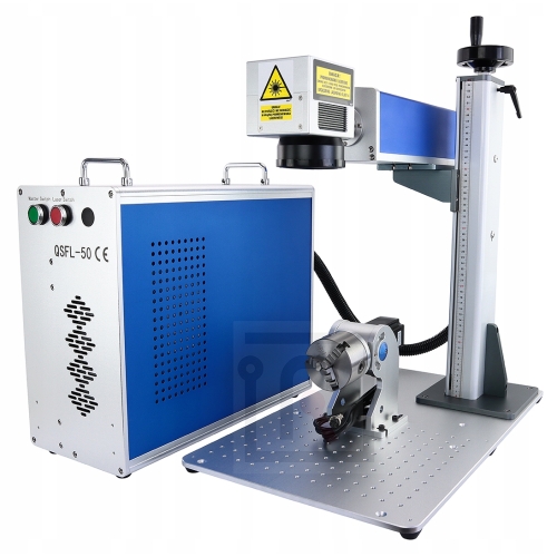 GRAWERKA LASEROWA ŚWIATŁOWODOWA ZNAKOWARKA METALU LASER 50W QSFL-50 ZESTAW