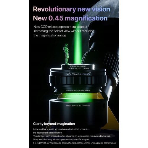 MIKROSKOP STEREOSKOPOWY TRINOKULAROWY MECHANIC MIC 3 7-50X + MCN 0,45x