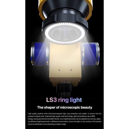 MIKROSKOP STEREOSKOPOWY TRINOKULAROWY MECHANIC MIC 3 7-50X + MCN 0,45x