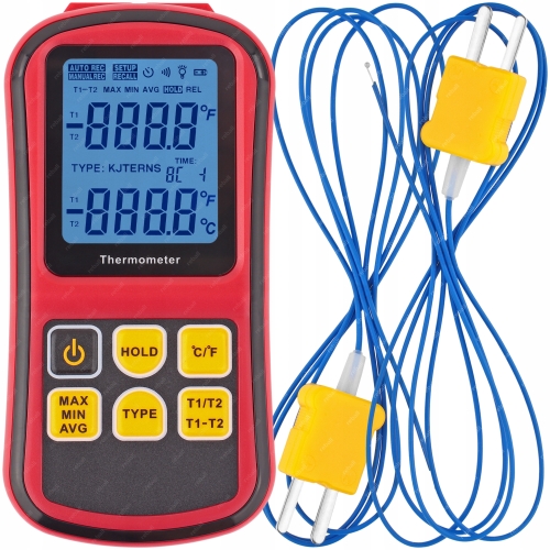 CYFROWY TERMOMETR MIERNIK TEMPERATURY PODWÓJNY GM1312 + DWIE TERMOPARY K