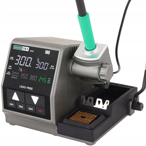 STACJA LUTOWNICZA PRECYZYJNA LUTOWNICA SUGON T61 400W + 6 GROTÓW C245 C470