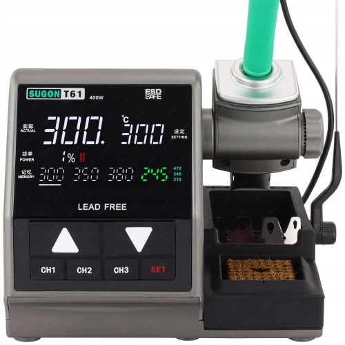 STACJA LUTOWNICZA PRECYZYJNA LUTOWNICA SUGON T61 400W + 6 GROTÓW C245 C470