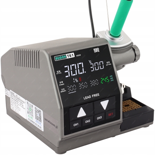 STACJA LUTOWNICZA PRECYZYJNA LUTOWNICA SUGON T61 400W + 6 GROTÓW C245 C470