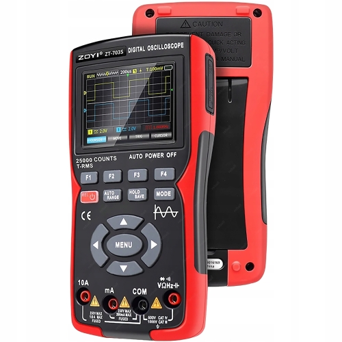 MULTIMETR MIERNIK OSCYLOSKOP CYFROWY 2 KANAŁOWY ZOYI ZT-703S AKUMULATOR USB