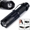 MOCNA LATARKA TAKTYCZNA LED MINI ALUMINIOWA IP4 CREE XR-E Q5 ZOOM 3 TRYBY